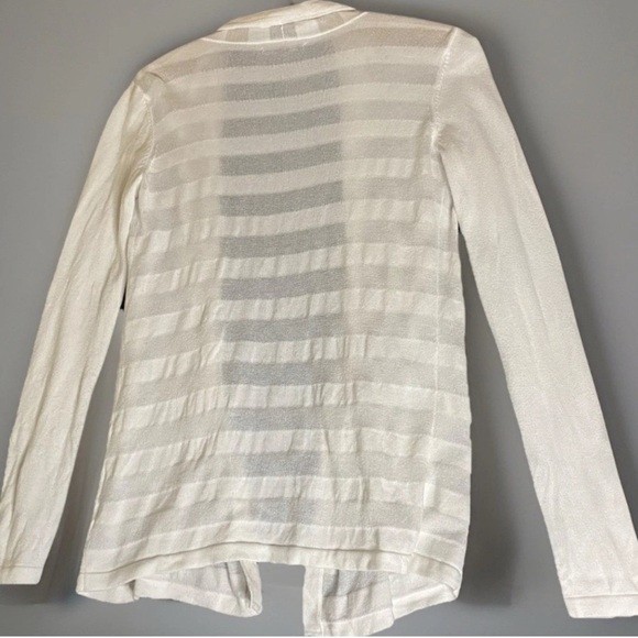 Tommy Hilfiger Sweater Womans XS White Open Front Cardigan Vanilla Minimalism - Picture 2 of 6